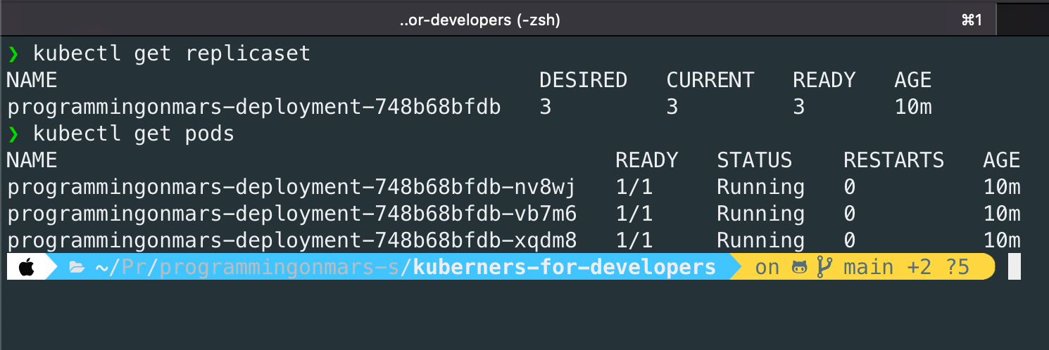 Deployment ReplicaSet Output